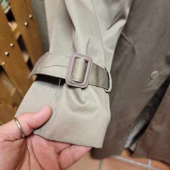 Saxton Hall Size 16.5 Women's Classic Trench Coat Belted Thermolite Plus Tan - Picture 9 of 9